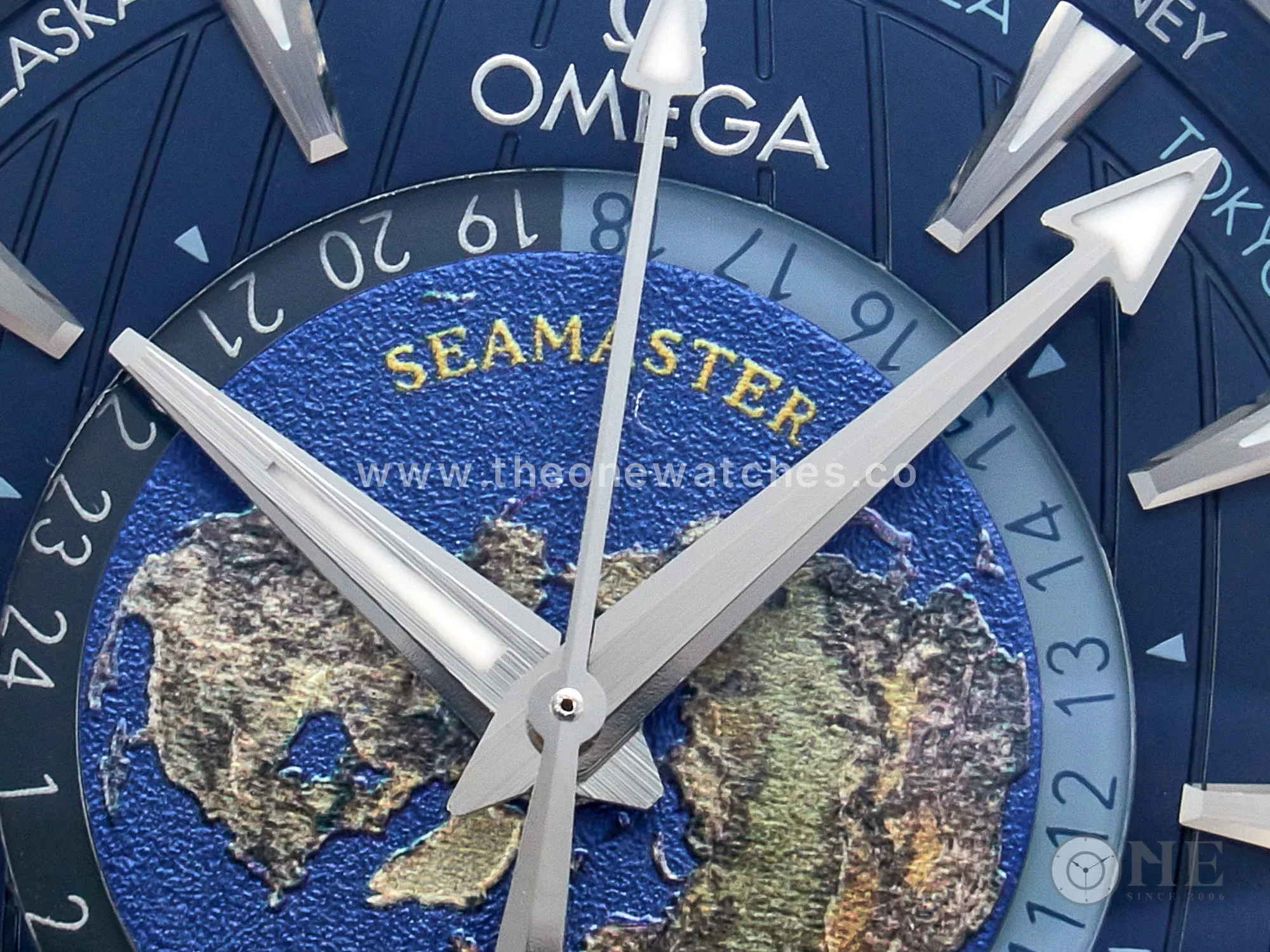 Aqua Terra 150M 43mm Worldtimer 24 VSF 1:1 Best Edition Blue Dial on SS Bracelet A8938 Super Clone