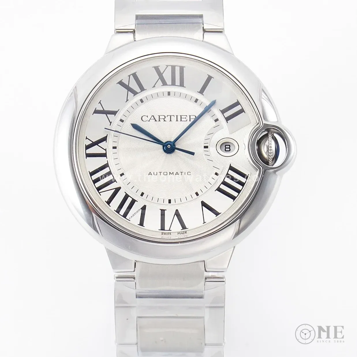 Ballon Bleu 42mm SS AF 1:1 Best Edition White Texture Dial on SS Bracelet A2824 V5