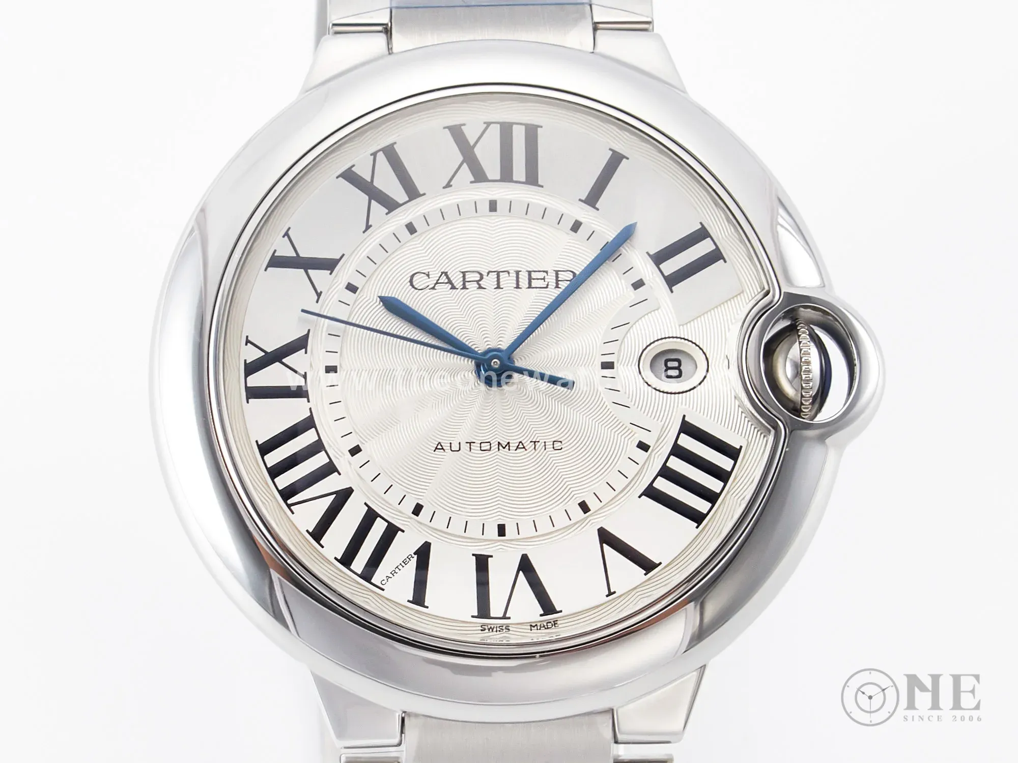 Ballon Bleu 42mm SS AF 1:1 Best Edition White Texture Dial on SS Bracelet A2824 V5