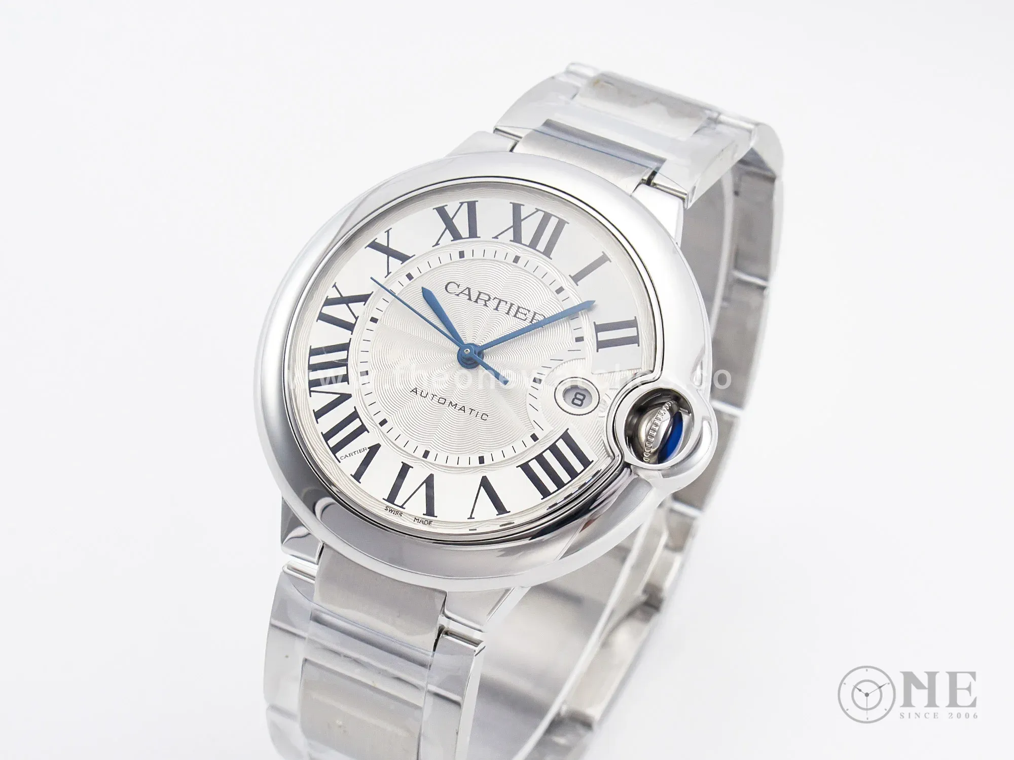 Ballon Bleu 42mm SS AF 1:1 Best Edition White Texture Dial on SS Bracelet A2824 V5