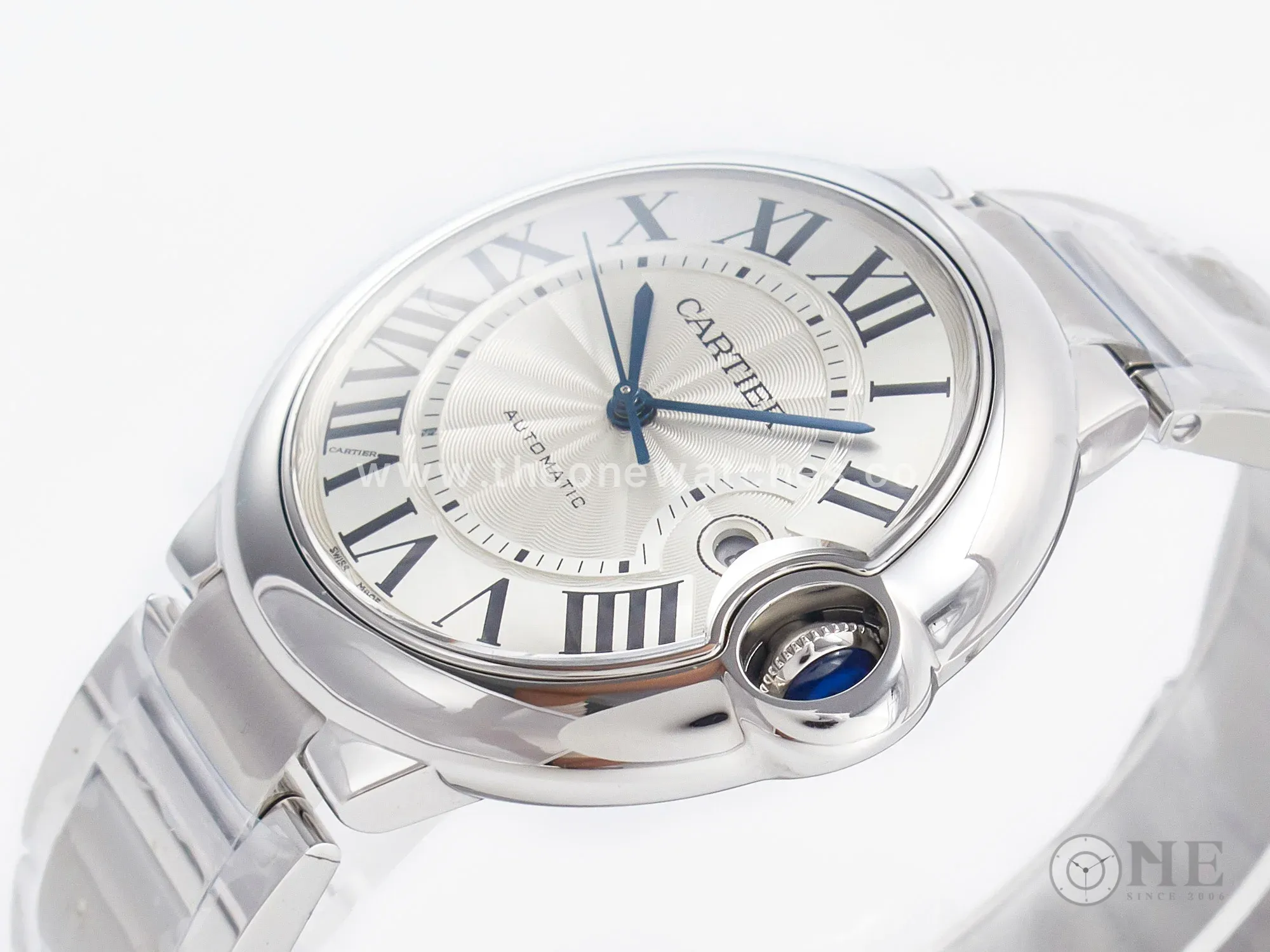 Ballon Bleu 42mm SS AF 1:1 Best Edition White Texture Dial on SS Bracelet A2824 V5