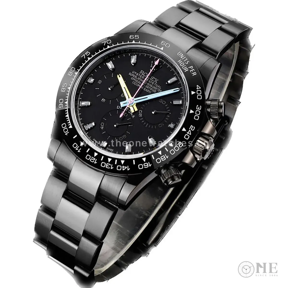 Blaken Daytona Black Dial with Colourful Hands