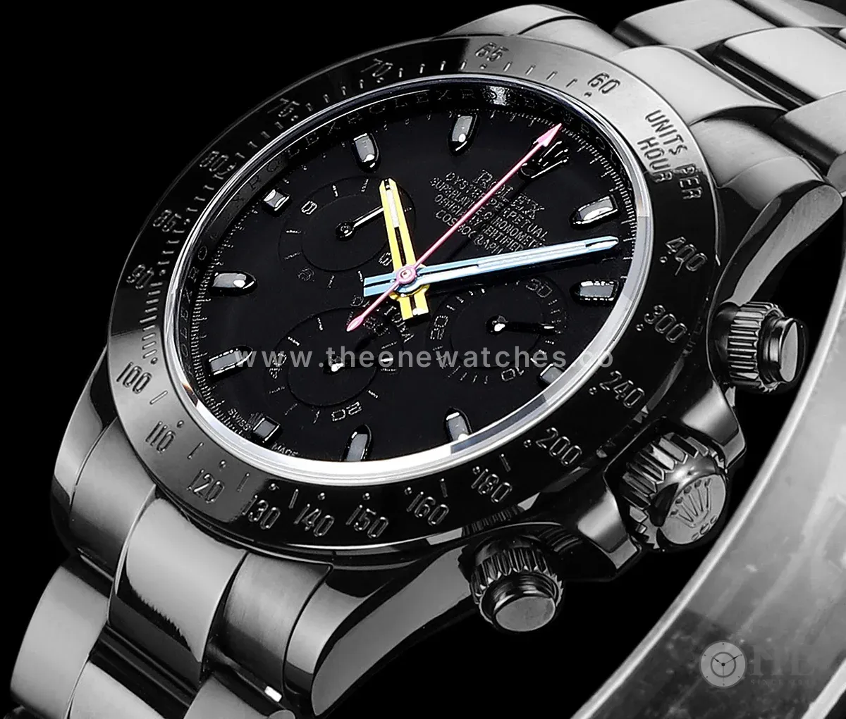 Blaken Daytona Black Dial with Colourful Hands