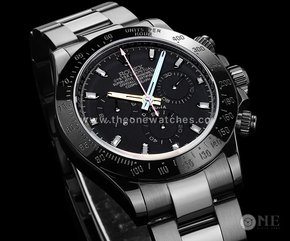 Blaken Daytona Black Dial with Colourful Hands