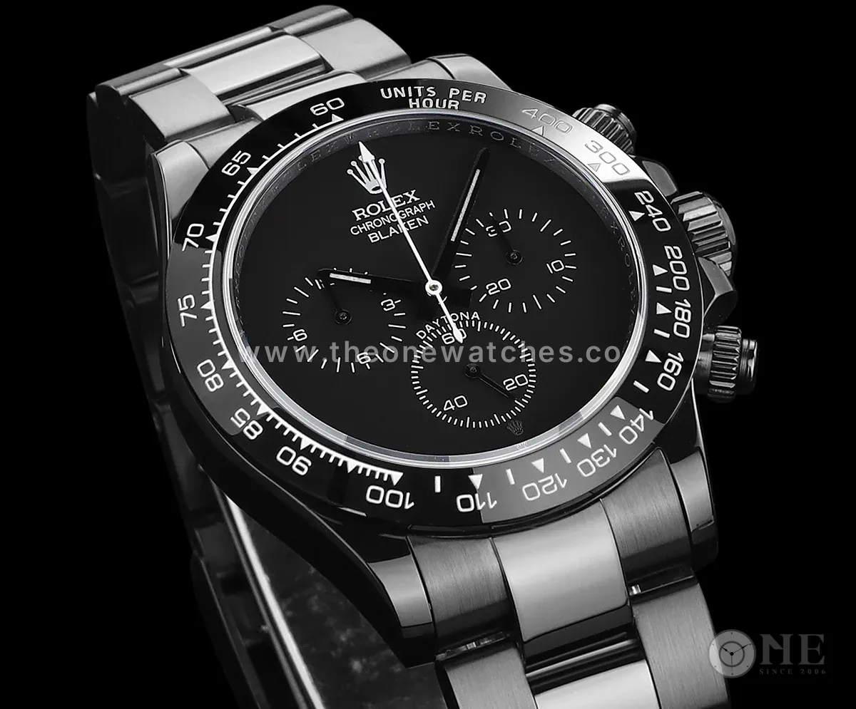 Blaken Daytona Matt Black with White Tachymeter