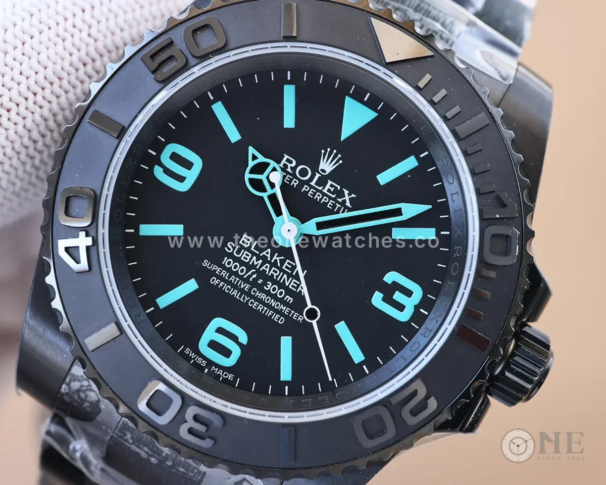 Blaken Submariner Explorer I Dial with Blue Numerals Marker