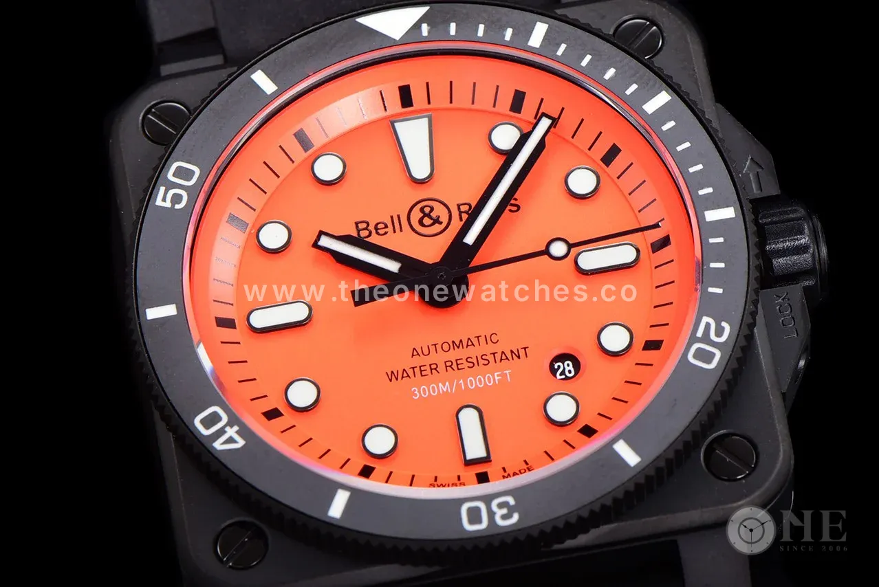 BR 03-92 Orange Dial in PVD