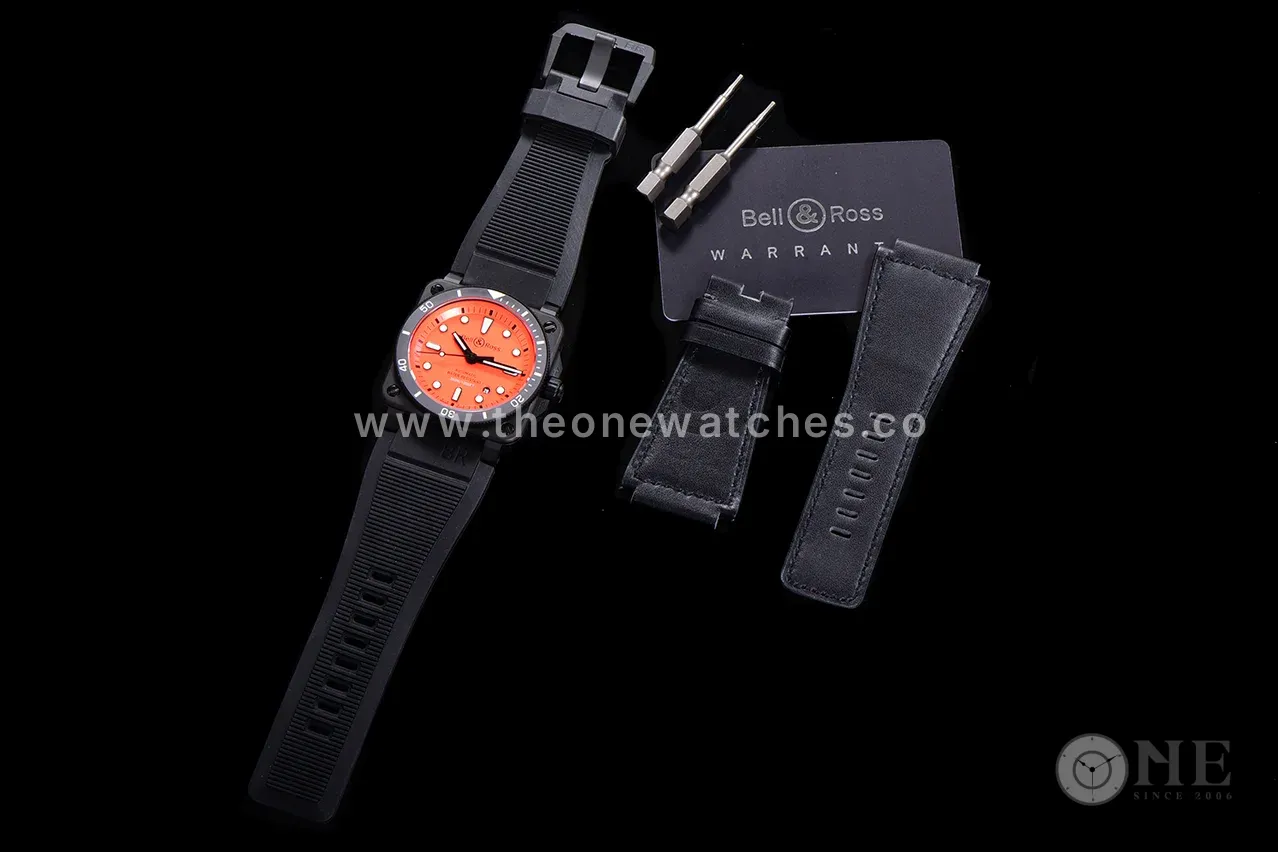BR 03-92 Orange Dial in PVD