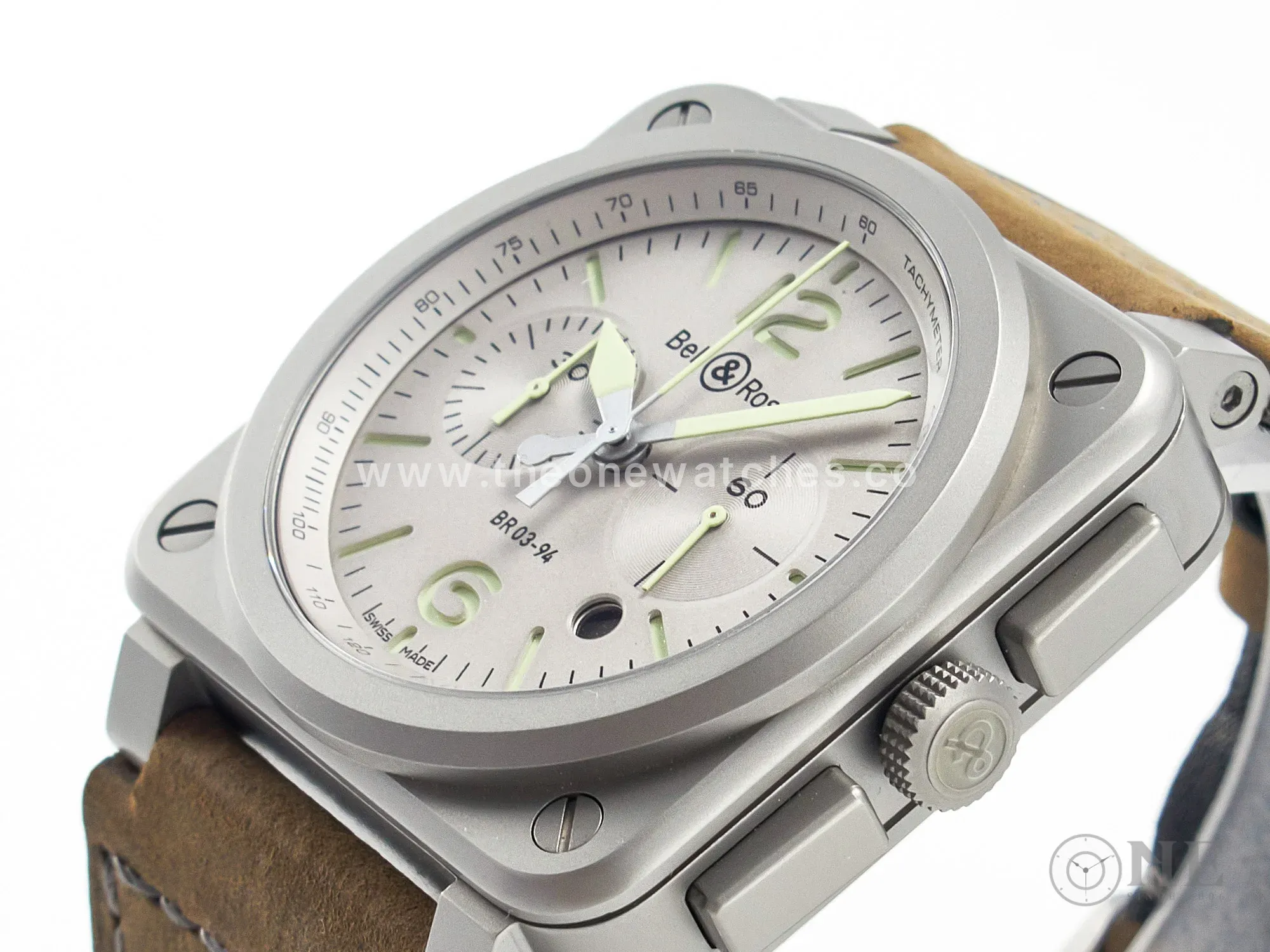 BR 03-94 Horolum Chronograph 1:1 Best Edition Brown Dial on Leather Strap Asia 7750