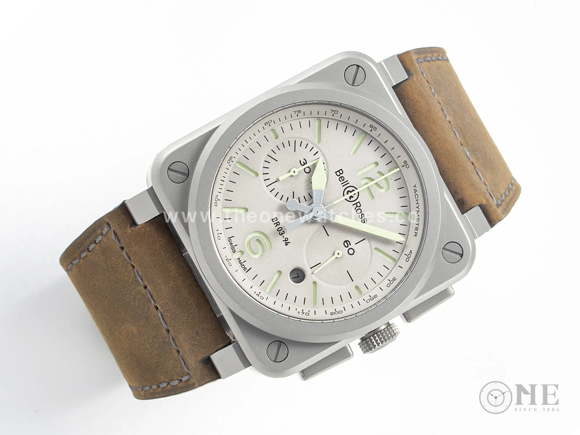 BR 03-94 Horolum Chronograph 1:1 Best Edition Brown Dial on Leather Strap Asia 7750