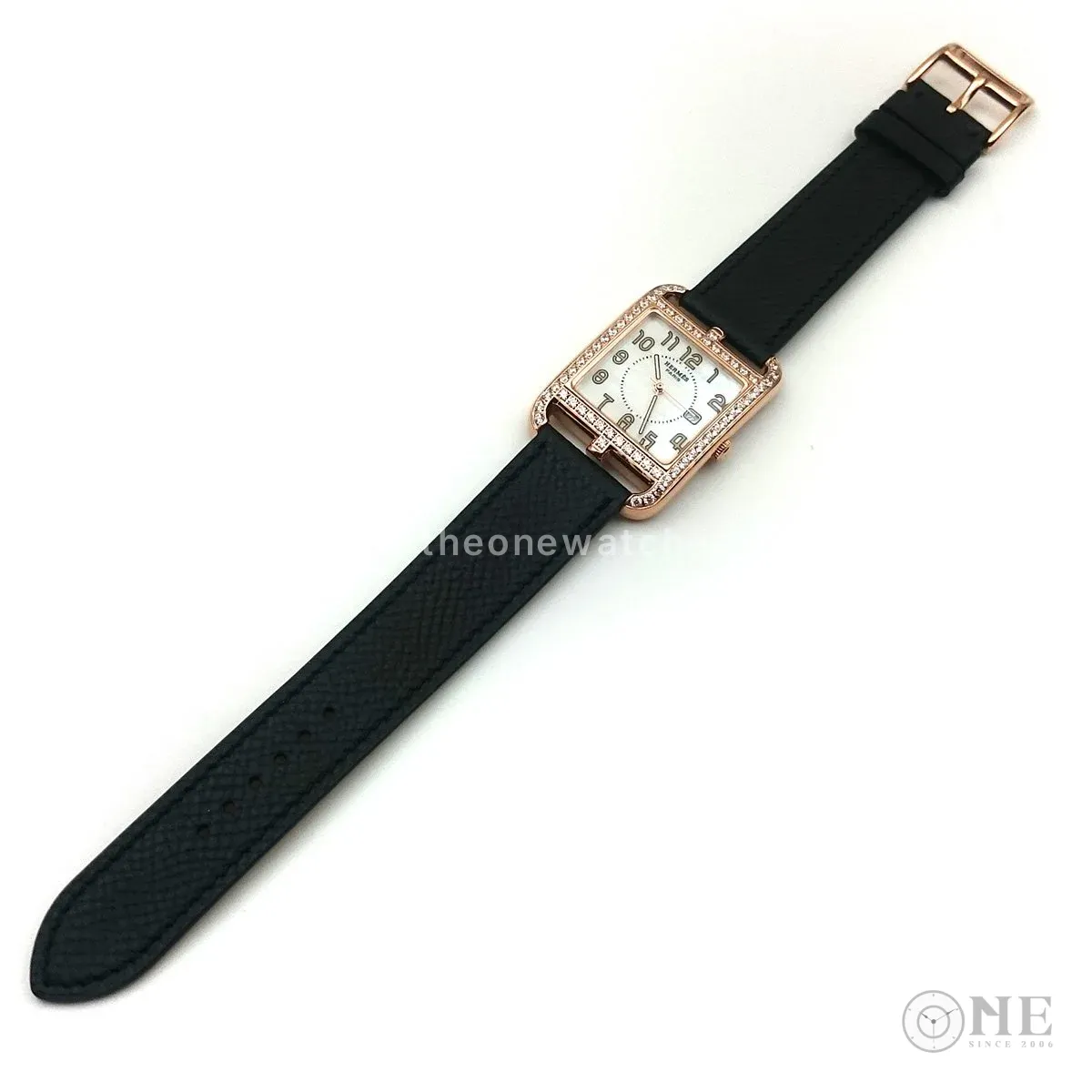 Cape Cod GM Quartz Rose Gold with Diamond Bezel on Black Epsom Leather Strap