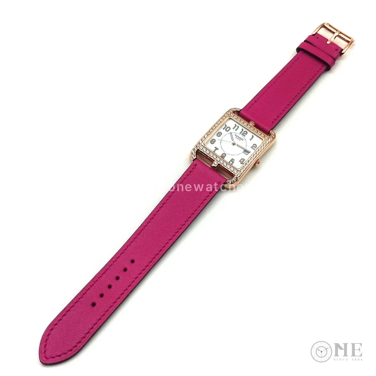 Cape Cod GM Quartz Rose Gold with Diamond Bezel on Pink Fjord Leather Strap