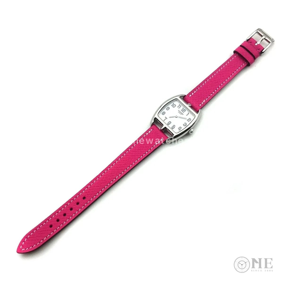 Cape Cod Tonneau Steel on Pink Epsom Leather Strap