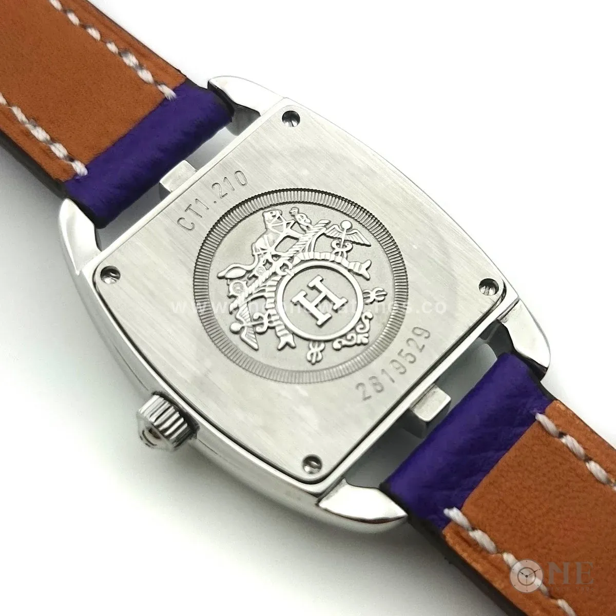 Cape Cod Tonneau Steel on Purple Epsom Leather Strap