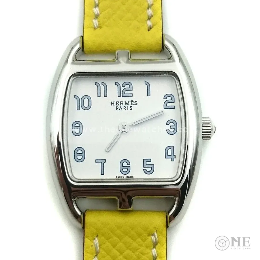 Cape Cod Tonneau Steel on Yellow Epsom Leather Strap