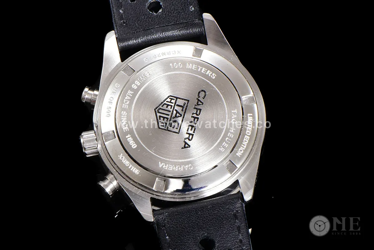 Carrera Chronograph 43 Grey Dial on Leather Strap