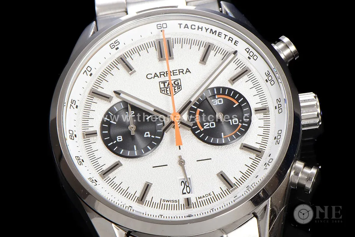 Carrera Chronograph 43 White Dial