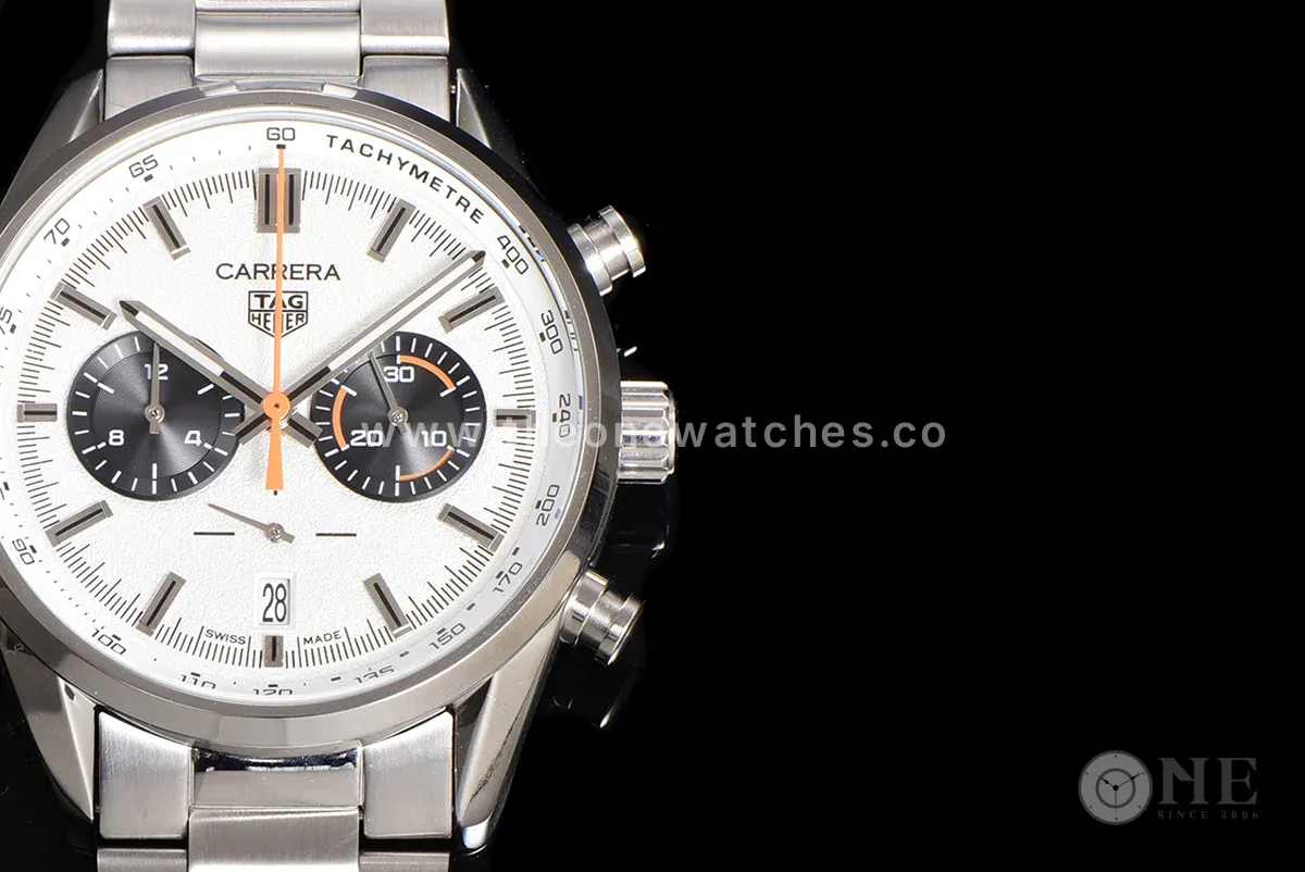 Carrera Chronograph 43 White Dial