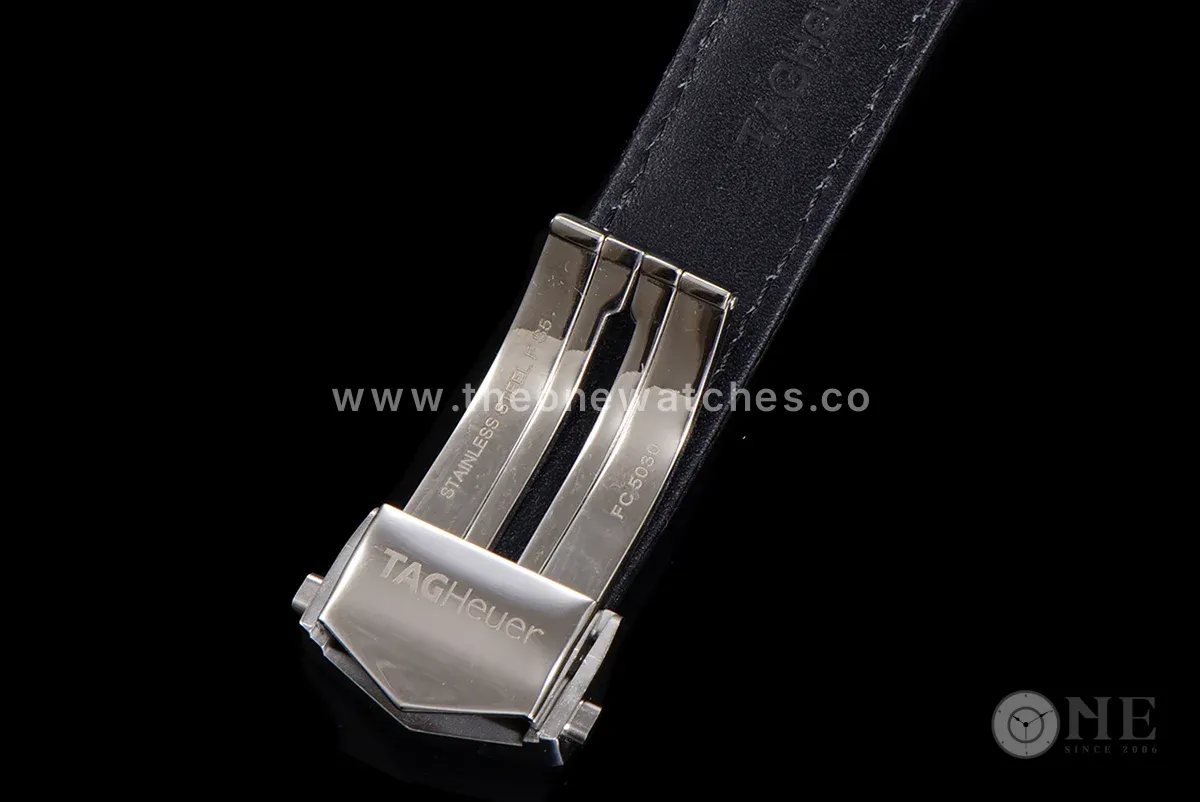 Carrera Chronograph 43 White Dial on Leather Strap