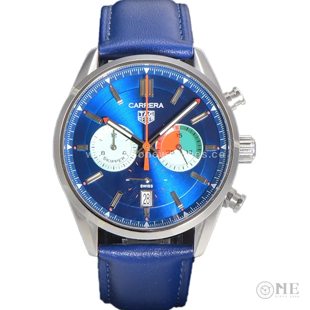 Carrera Skipper 39 Blue Dial on Leather Strap