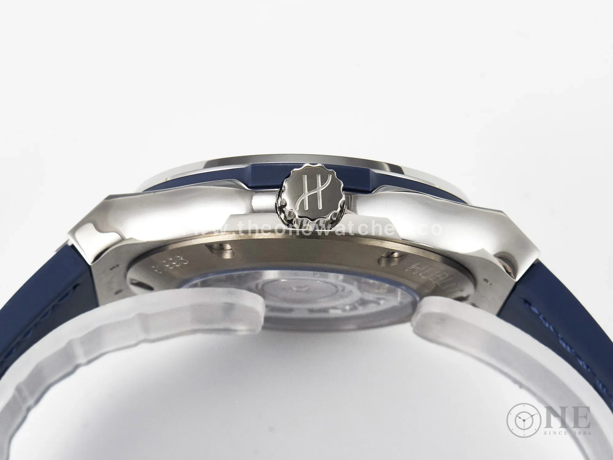 Classic Fusion 38mm SS JJF 1:1 Best Edition Blue Dial on Blue Gummy Leather Strap