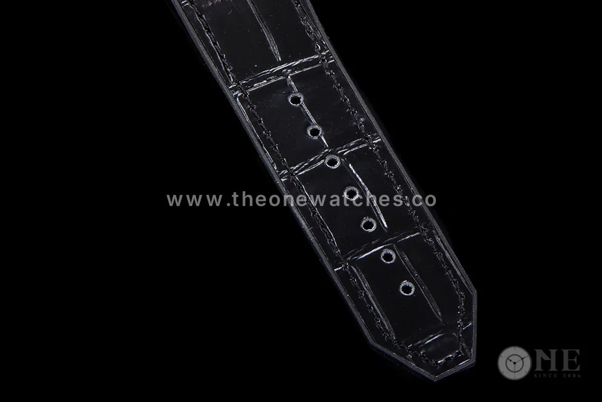 Classic Fusion Automatic 42mm Diamond Paved Dial in Steel on Black Leather Strap