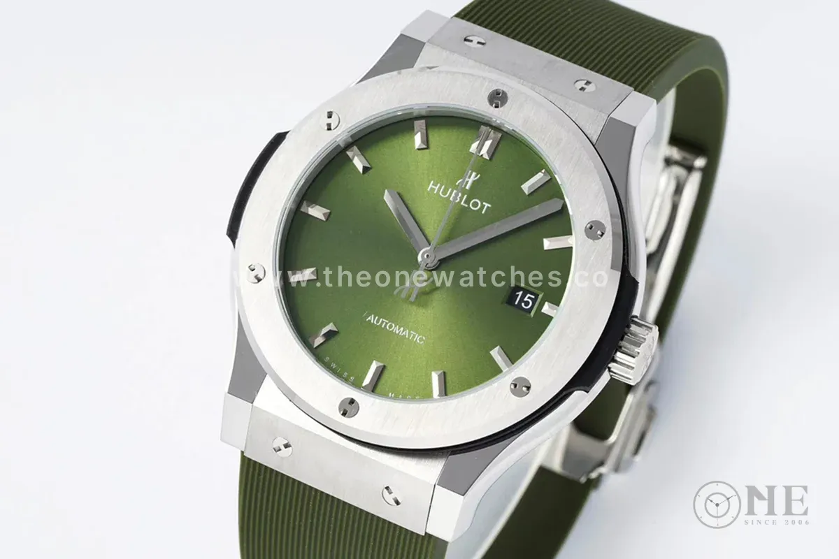 Classic Fusion Automatic 42mm Green Dial on Rubber Strap