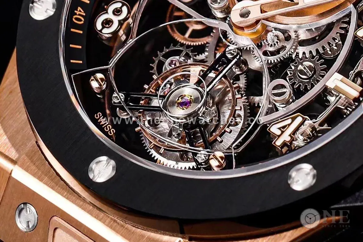 Classic Fusion Tourbillon 45mm with Ceramic Bezel Skeleton Dial in Rose Gold