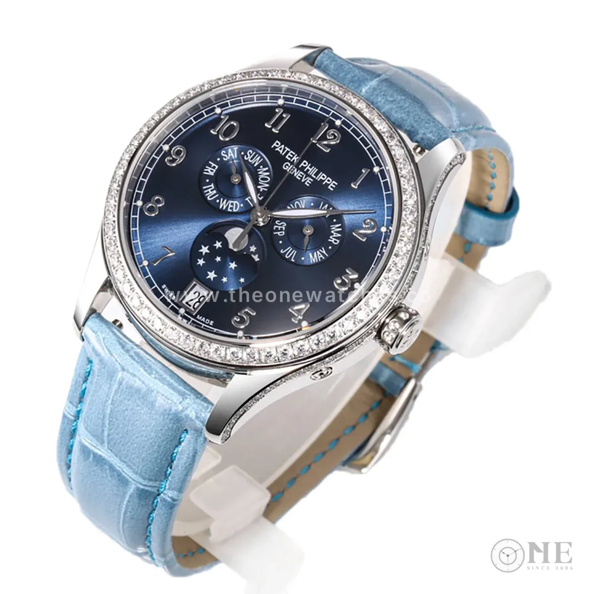 Complications 4948G Annual Calendar Moonphase Blue Dial in White Gold on Leather Strap