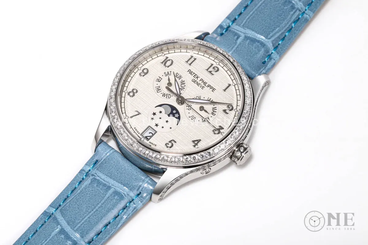 Complications 4948G Annual Calendar Moonphase White Dial in White Gold on Leather Strap