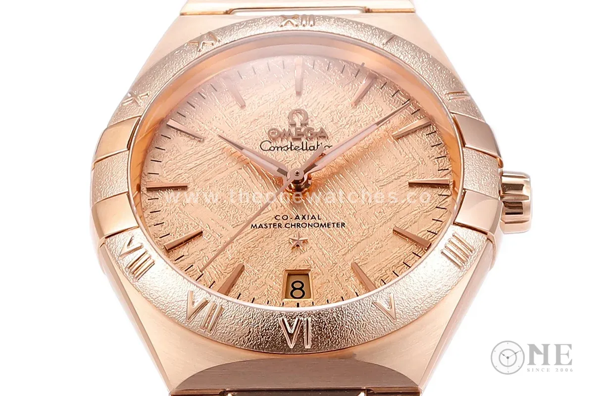 Constellation Co-Axial Master Chronometer 41mm Pink Meteorite Dial in Rose Gold on Bracelet