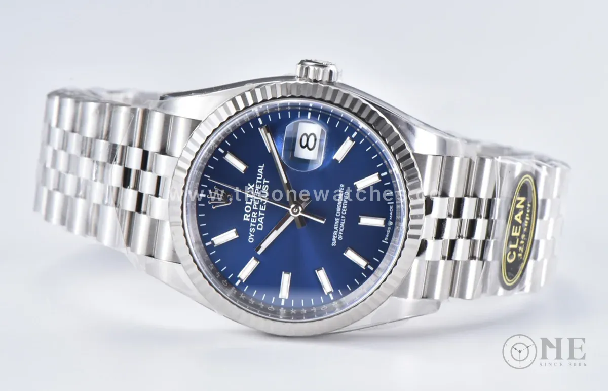 Datejust 36 126334 Bright Blue Dial Stick on Jubilee Bracelet