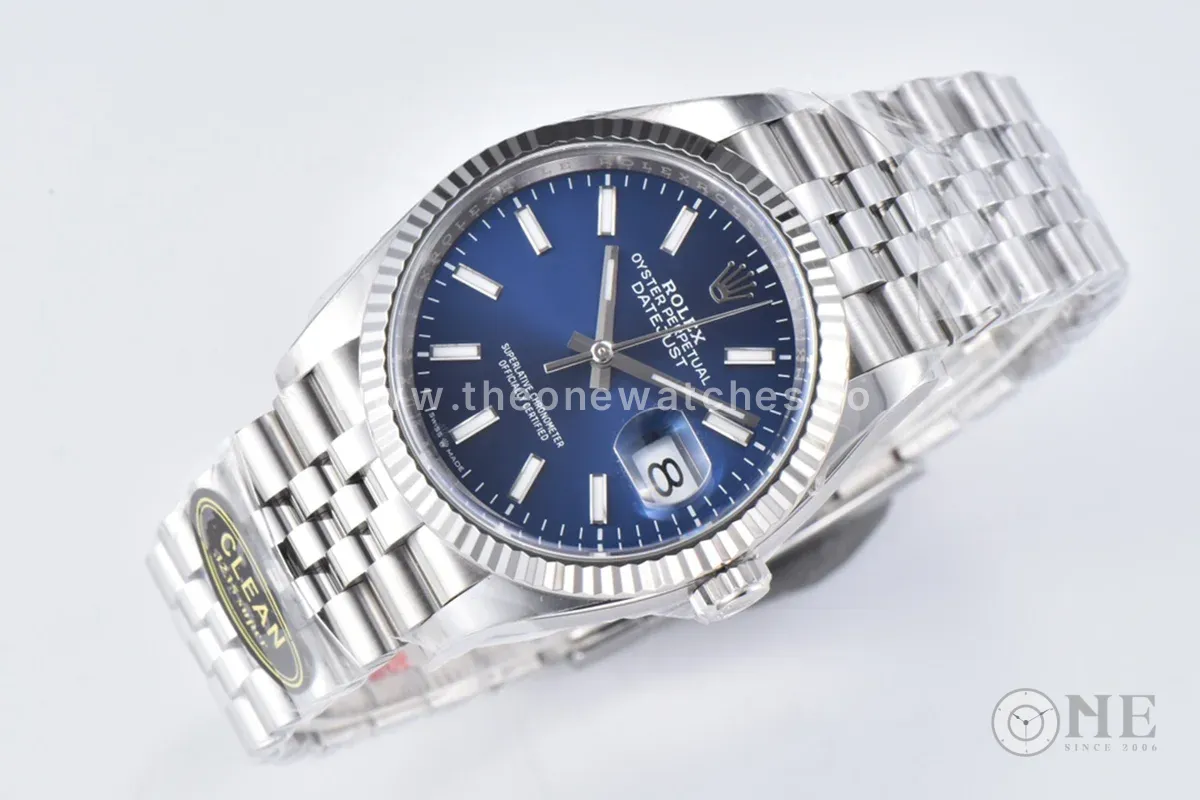 Datejust 36 126334 Bright Blue Dial Stick on Jubilee Bracelet