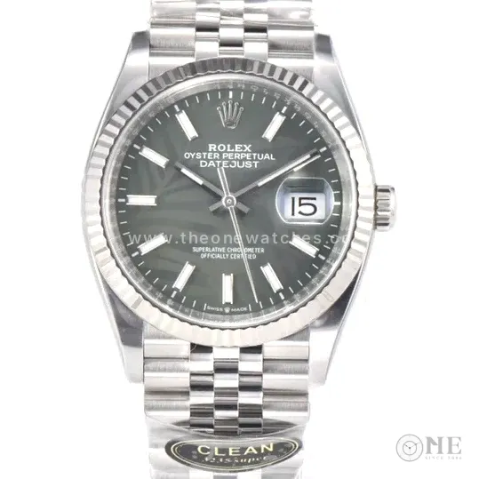 Datejust 36 126334 Olive Green Dial Stick on Jubilee Bracelet