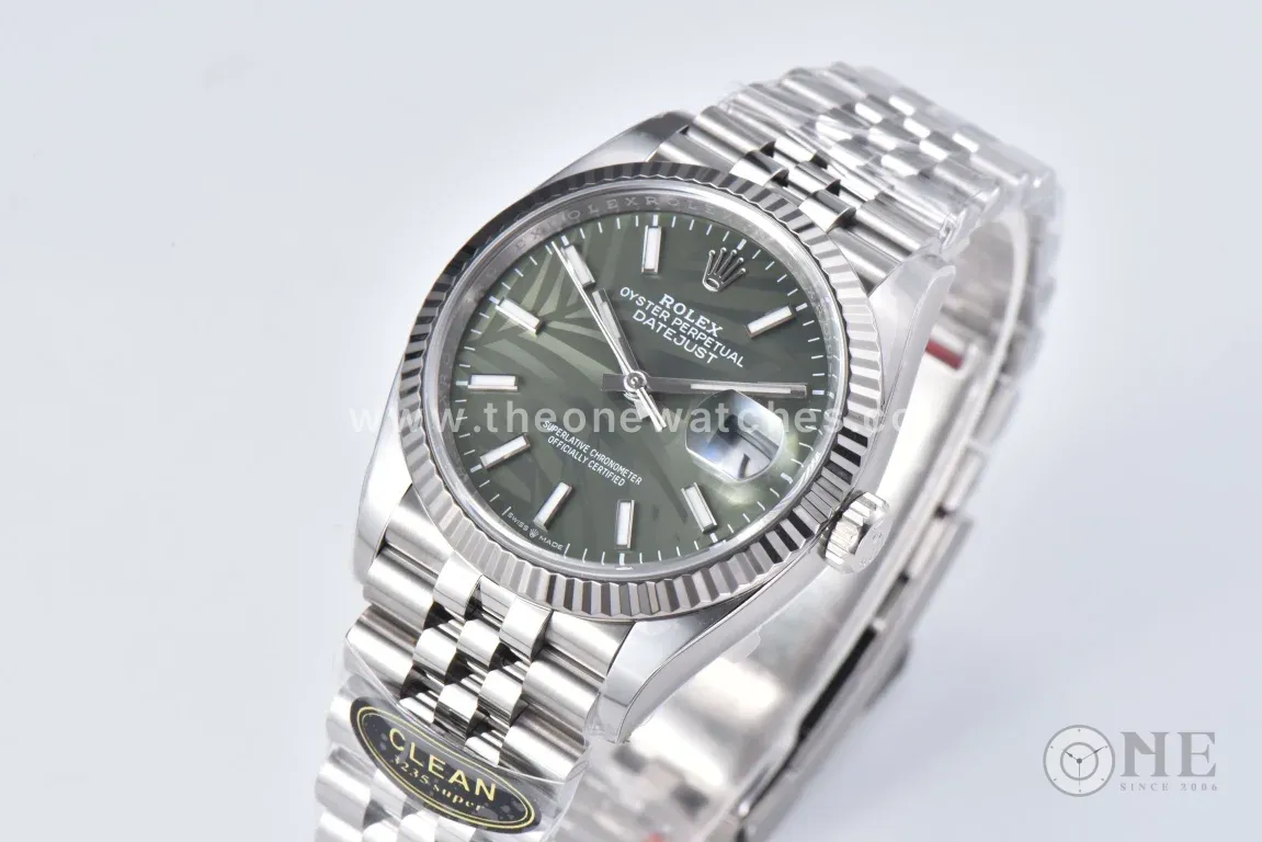 Datejust 36 126334 Olive Green Dial Stick on Jubilee Bracelet