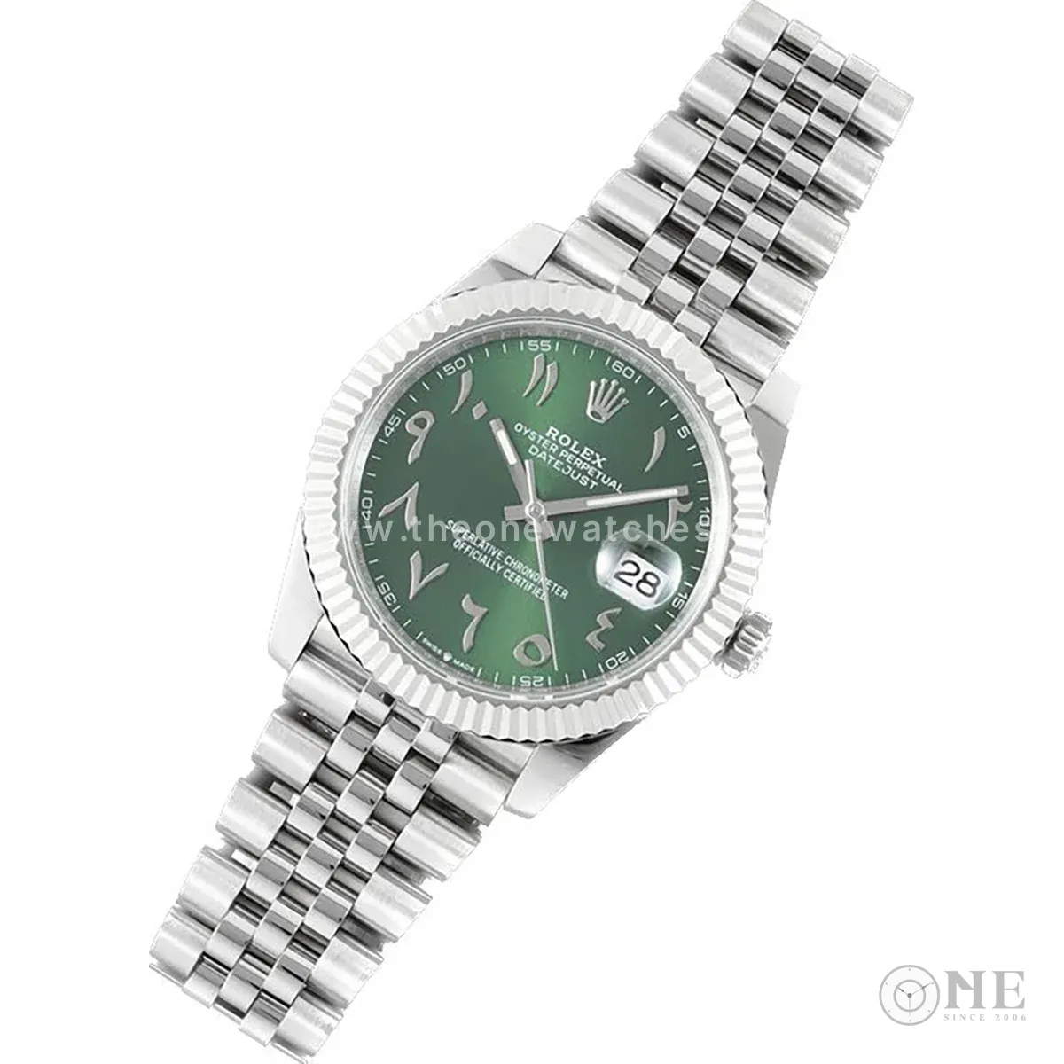 Datejust 41 126300 Green Dial with Arabic Numerals in Steel