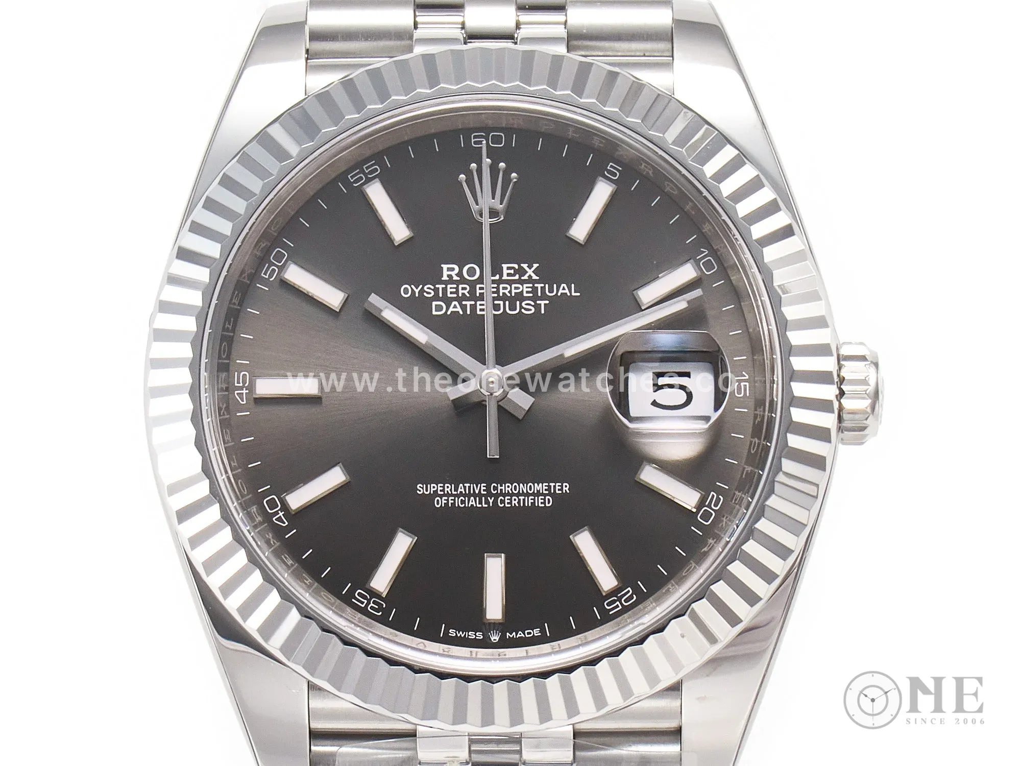 DateJust 41 126334 904L SS Clean Best Edition Gray Rhodium Dial on Jubilee Bracelet S3235