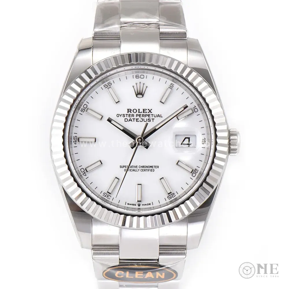 Datejust 41 126334 White Dial Stick Markers on Oyster Bracelet
