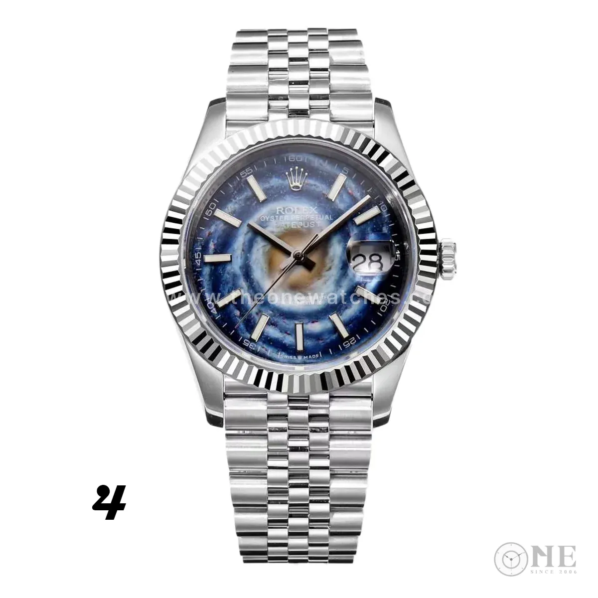 Datejust 41 Custom Dial with Stick Marker in Steel