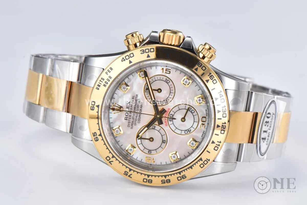 Daytona 116503LN White Dial with Diamond Marker in Steel/Yellow Gold