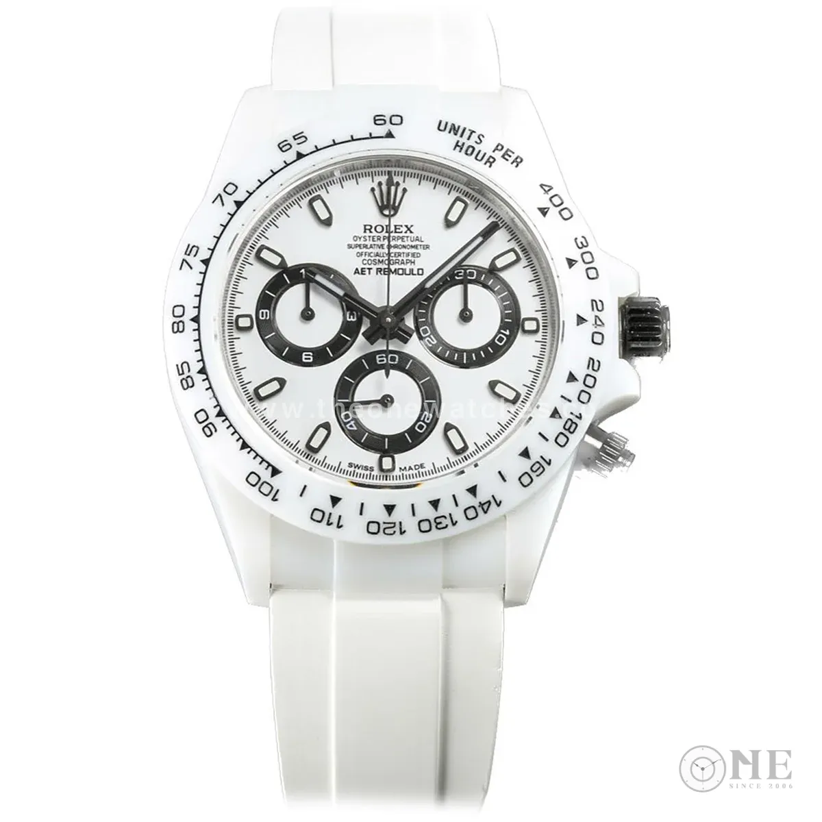 Daytona AET White Classic on Rubber Strap