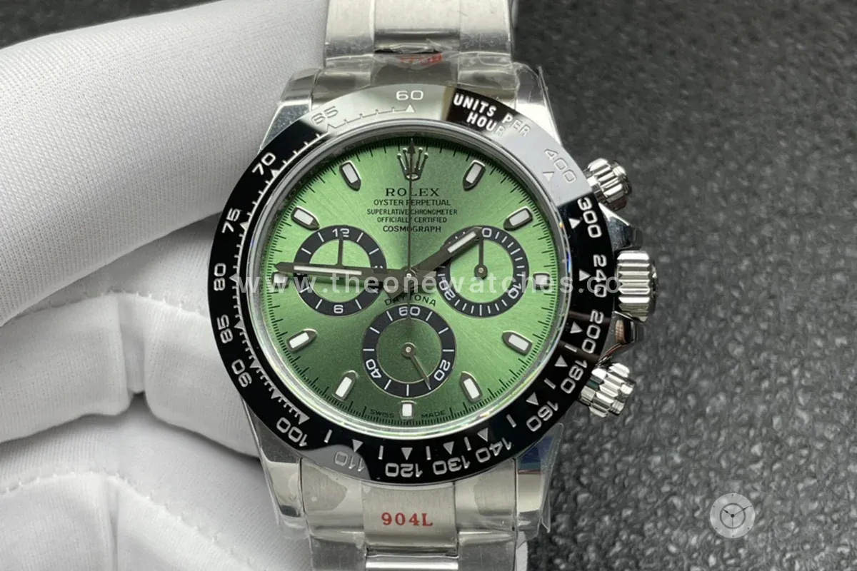 Daytona Green Dial Black Bezel in Steel