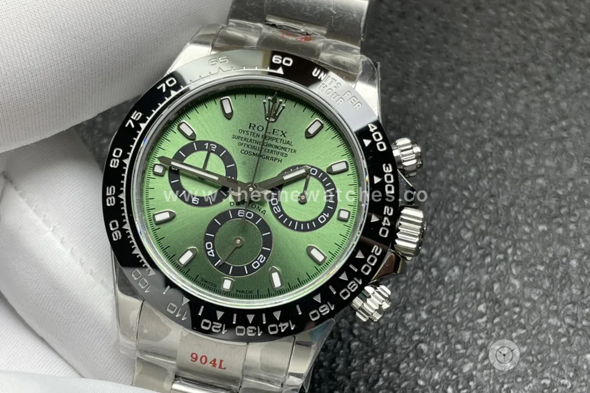 Daytona Green Dial Black Bezel in Steel