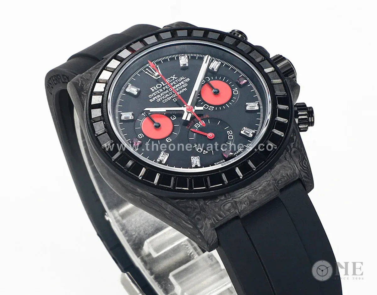 DIW Daytona Rainbow Black Carbon with Black Rubber Strap