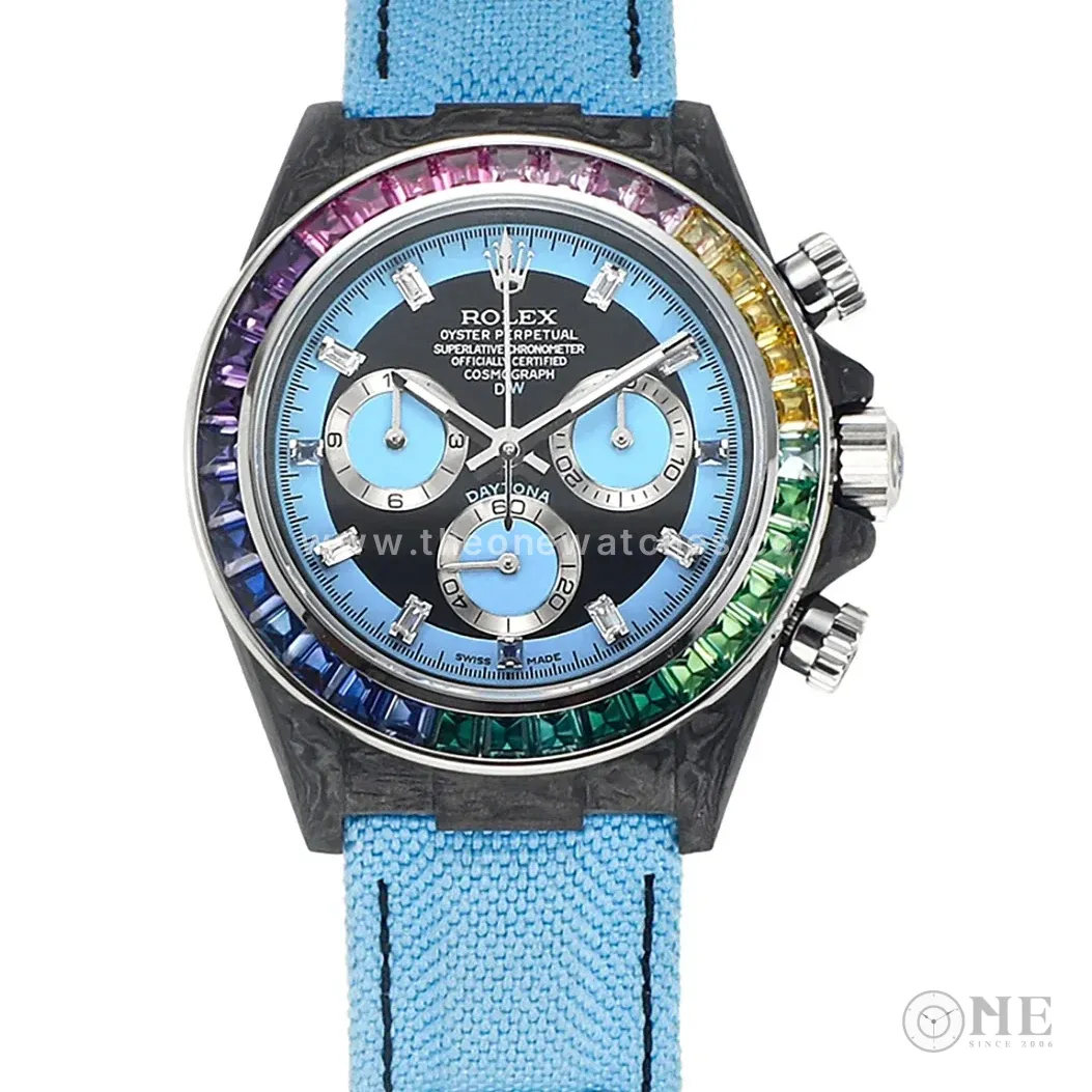DIW Daytona Rainbow Blue Carbon in Blue Nylon Strap