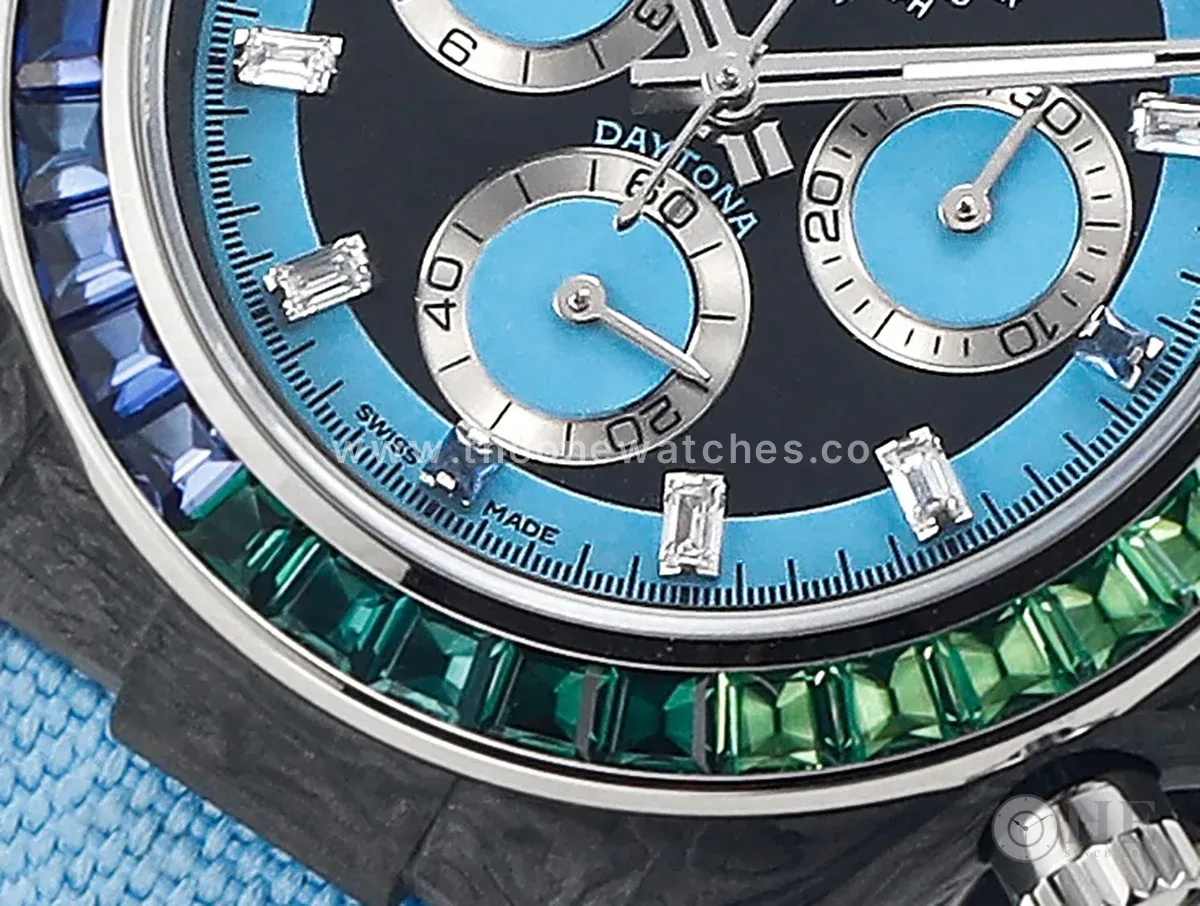 DIW Daytona Rainbow Blue Carbon in Blue Nylon Strap
