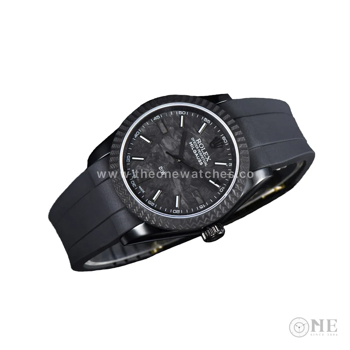 DIW Milgauss Carbon on Black Rubber Strap