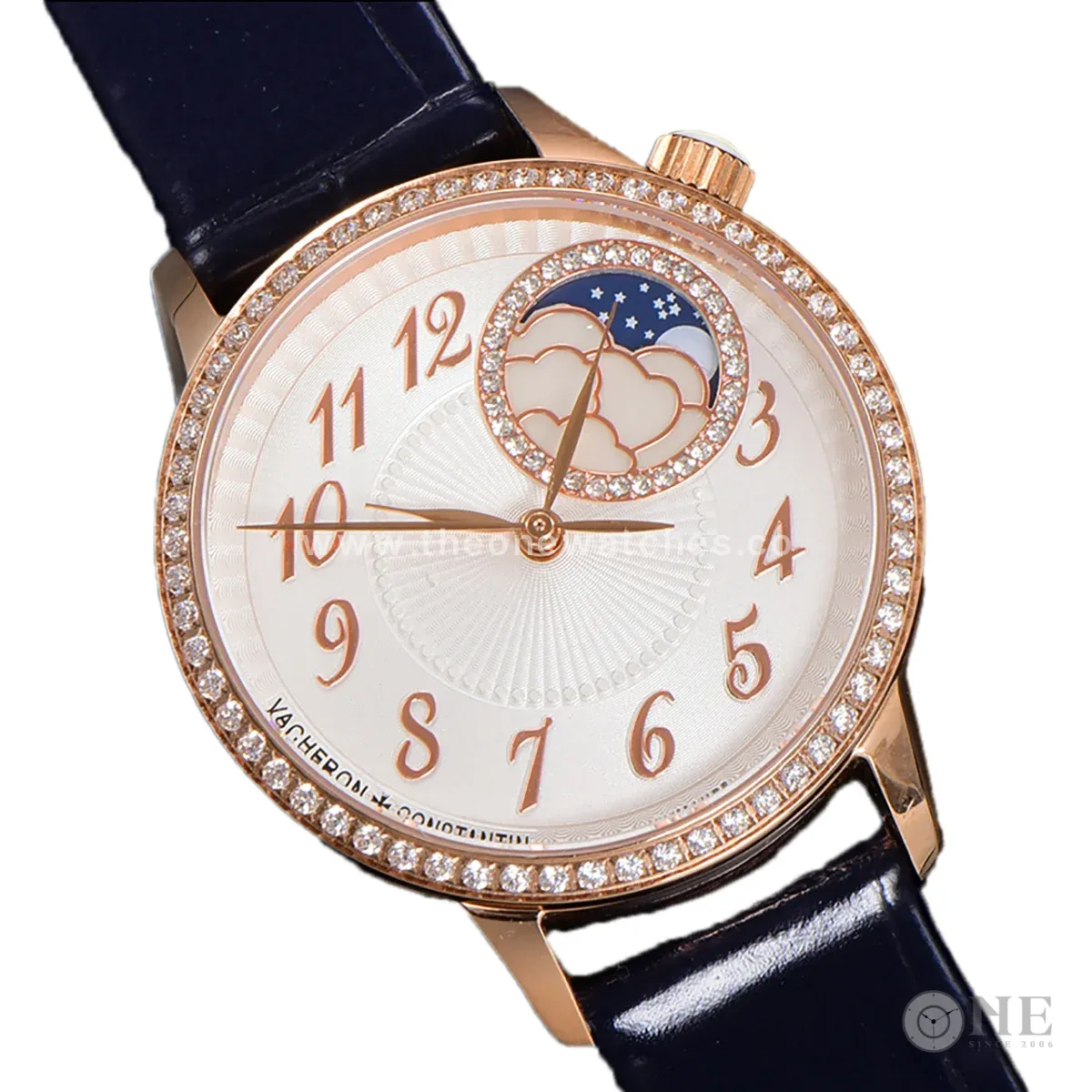 Egerie Moonphase Muse White Dial in Pink Gold