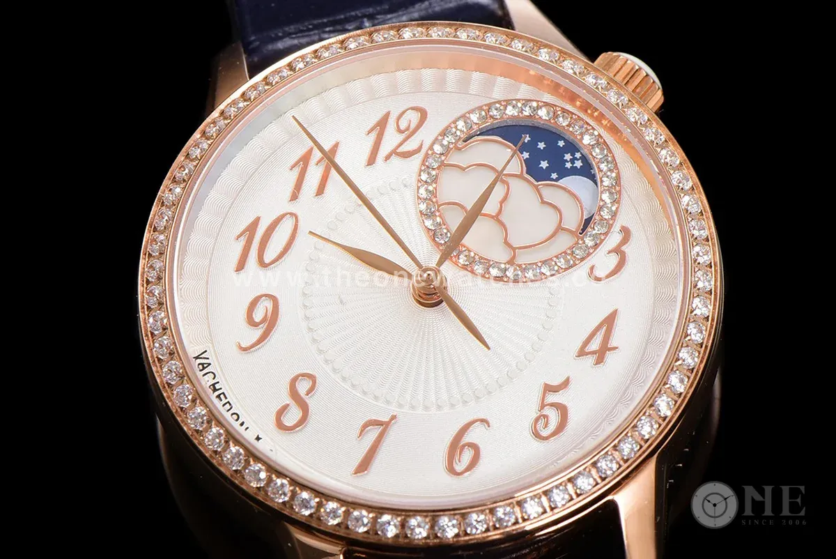 Egerie Moonphase Muse White Dial in Pink Gold
