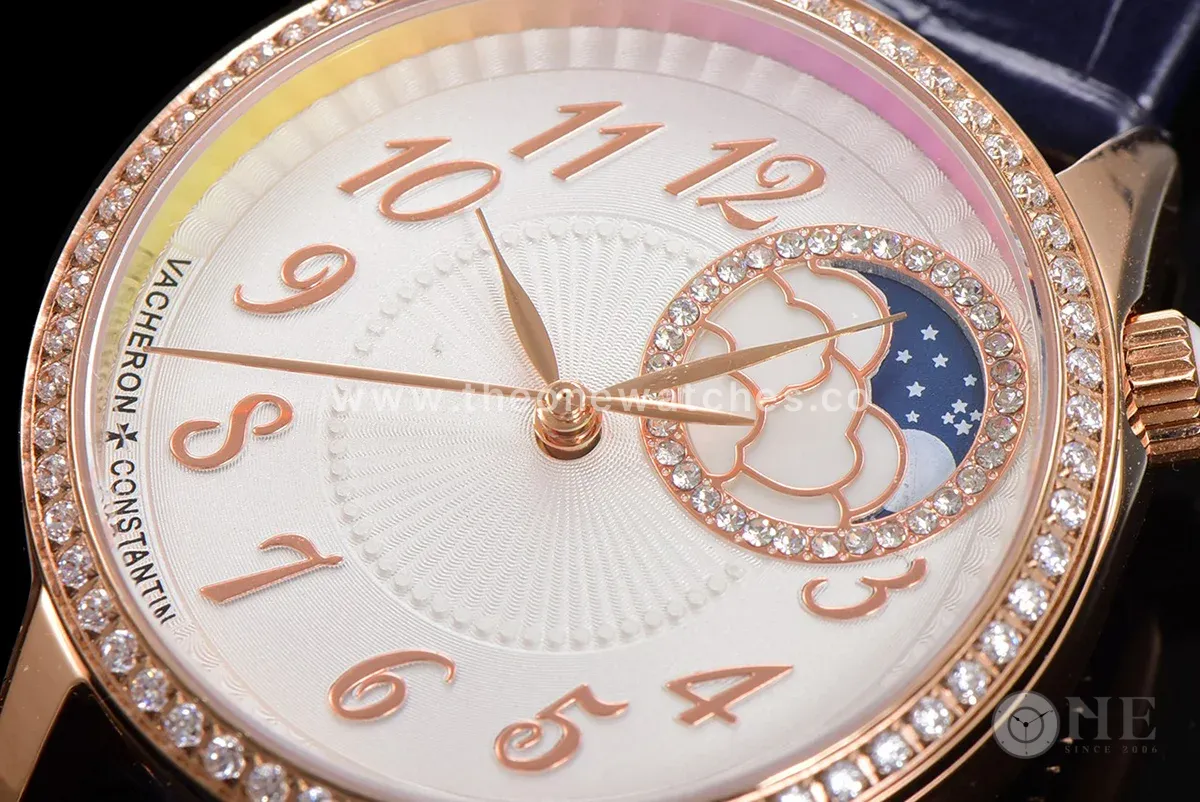 Egerie Moonphase Muse White Dial in Pink Gold
